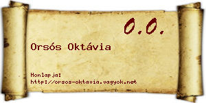 Orsós Oktávia névjegykártya